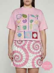 Plage Pink Tee -Tshirt Beaded
