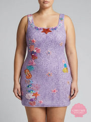 Sea Whisper Fully Beaded Pink Mini Dress