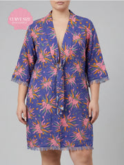 Kimono Blue Face Flower