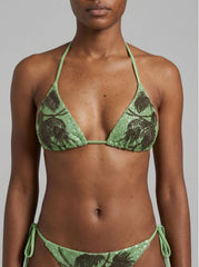 St. Barth Green Hand-Beaded Crystal Bikini Bottom