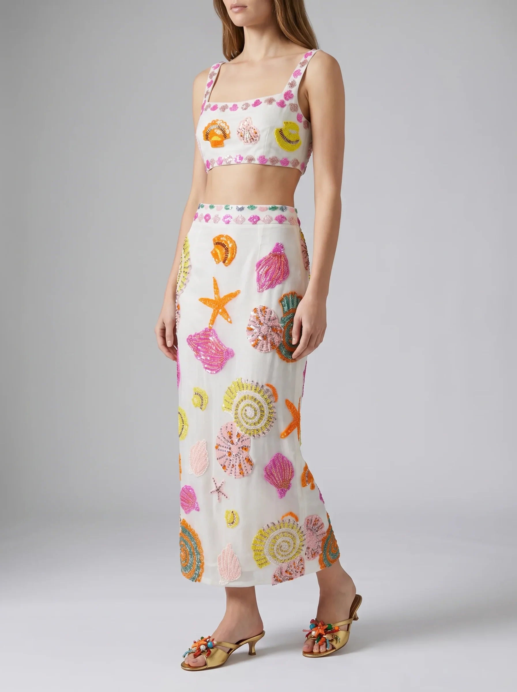 New York Hand-Embroidered Top White