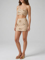Callie Co-Ord Top Light Brown