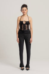 TULLE WOMEN TOP - BLACK