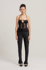 TULLE WOMEN TOP - BLACK