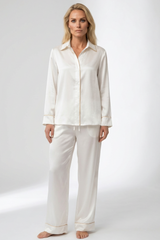 The Lady Silk Pyjamas Ivory