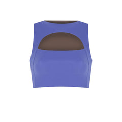 CUT OUT BRA TOP - RUSTY GREEN (INSIDE ROYAL BLUE)