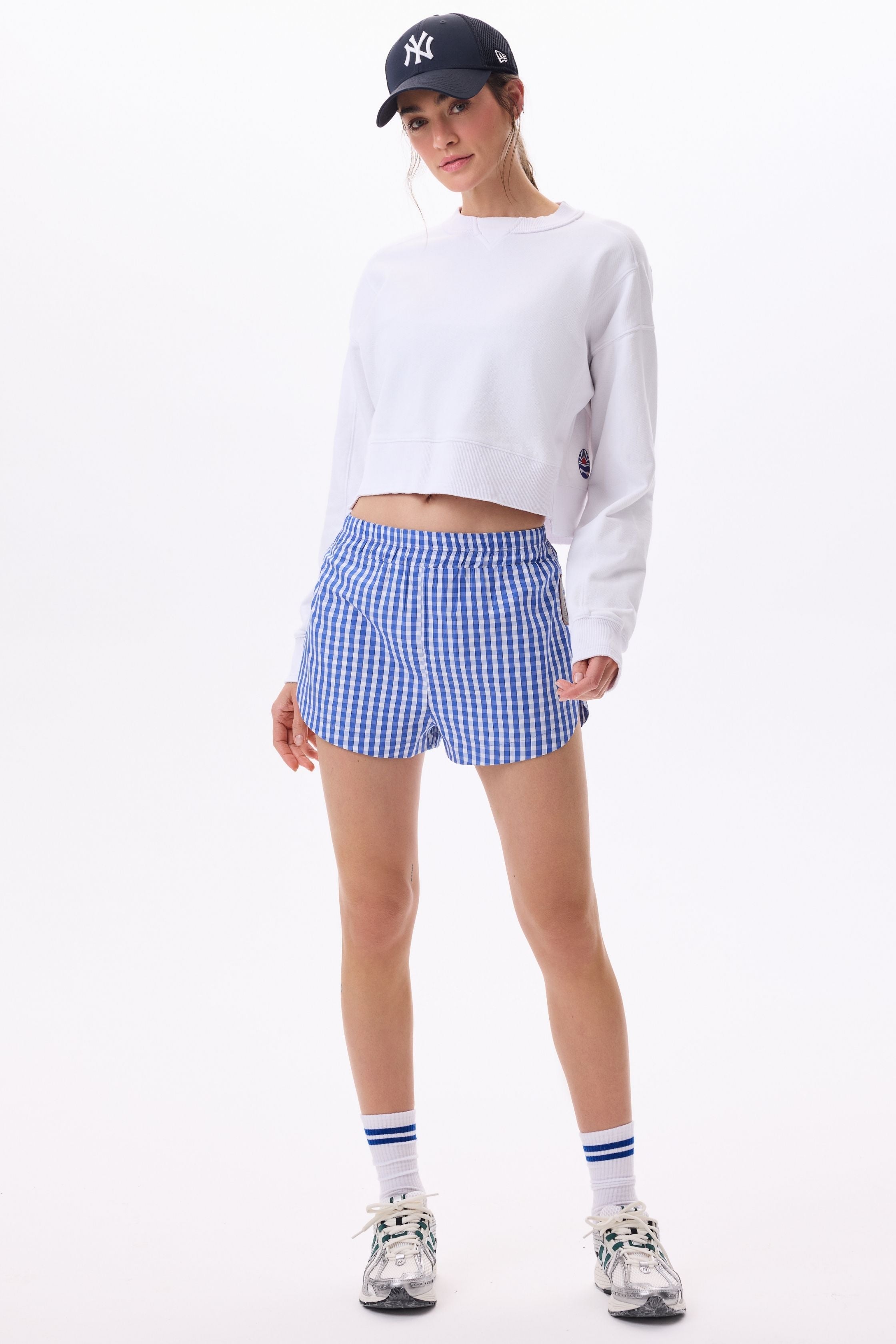 FREEDOM SHORTS - BLUE GINGHAM POPLIN