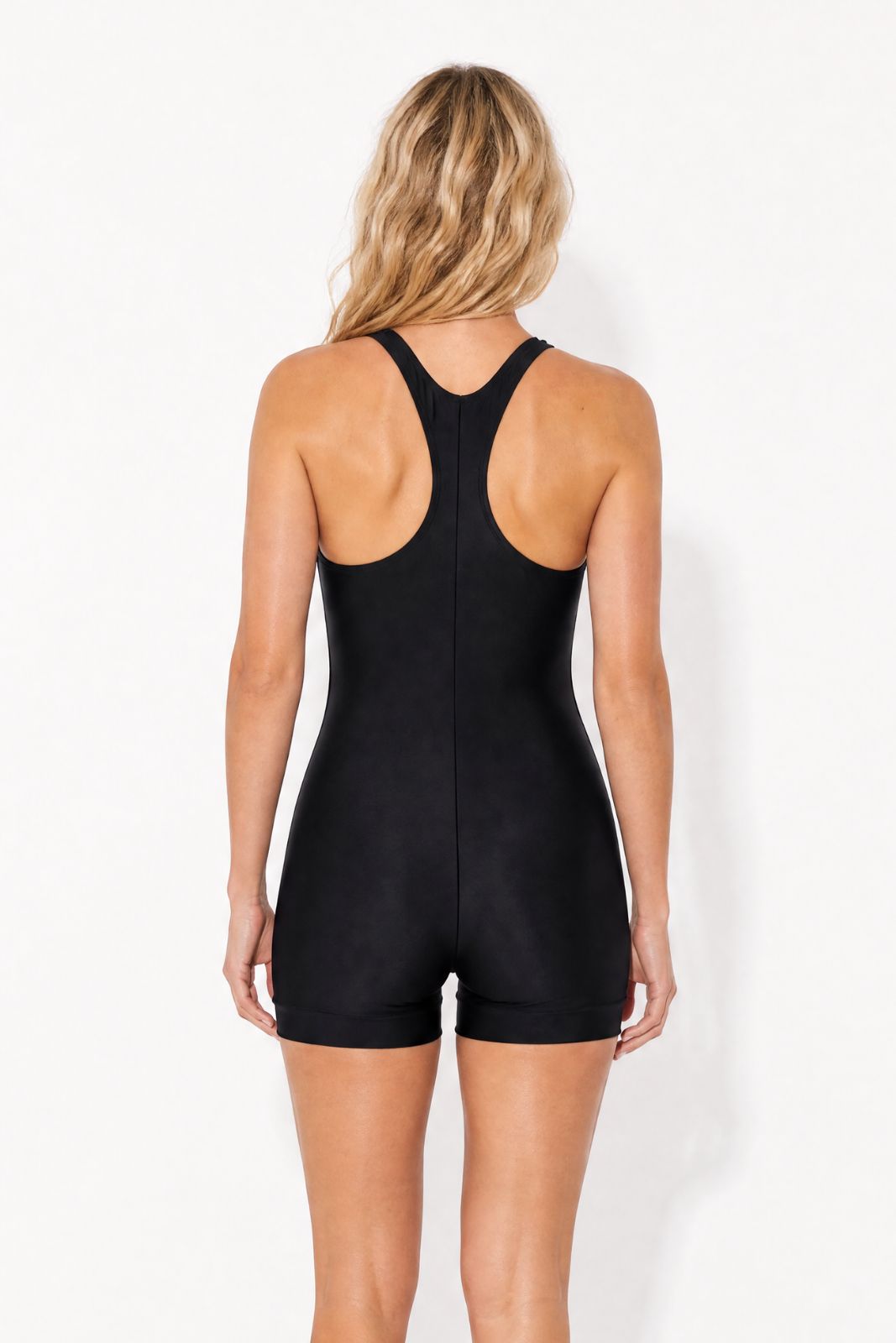 One Piece Swimsuit Boyleg Cut ― Black