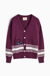 Sophie Stripe Cardigan - Burgundy