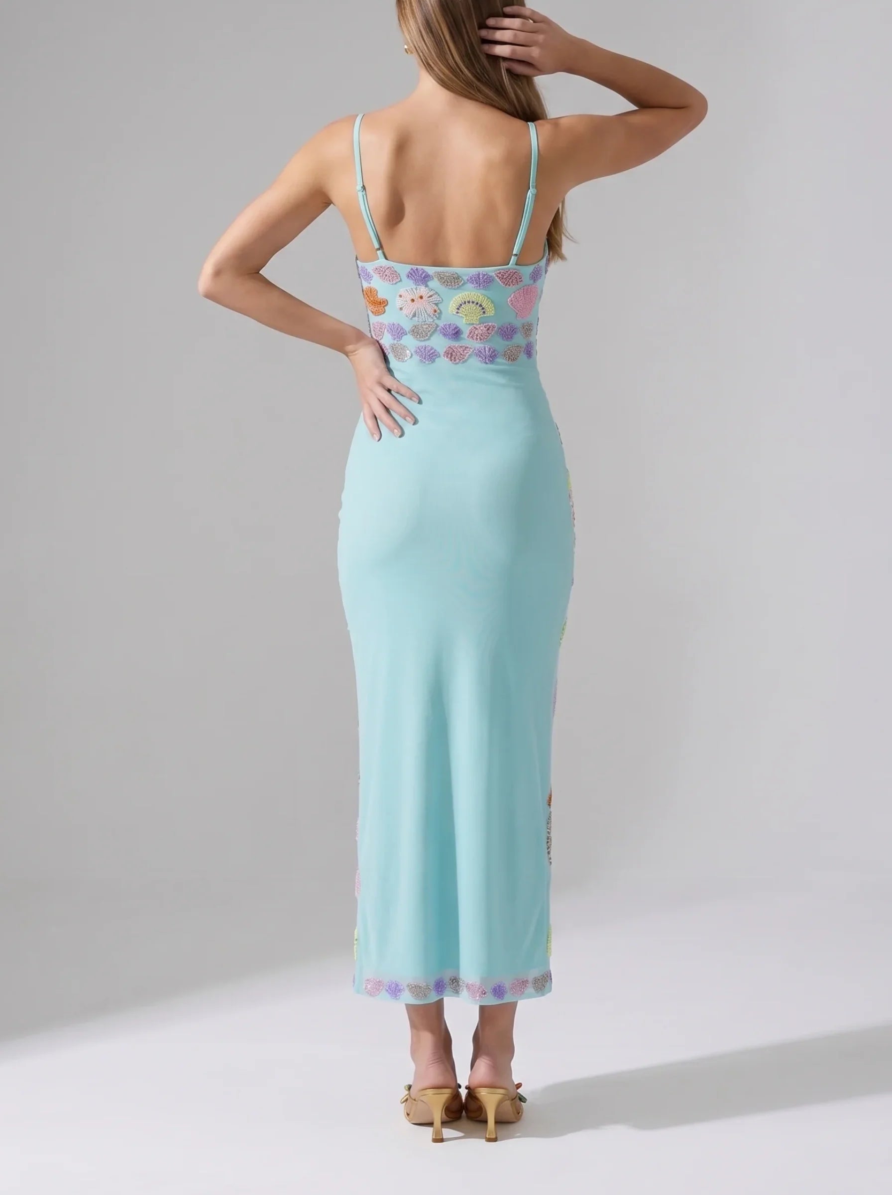 New York Strapped Dress in Blue