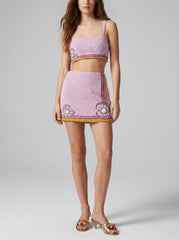 Monty Co-Ord Hand Embroidered Bead Skirt - Pink