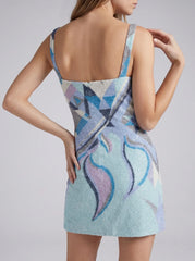 Sofia Hand Beaded Blue Party Dress