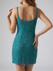 Coastal Blue Coral Mini Dress