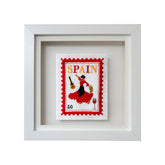 Postage Stamp Embroidery Artwork, Spain