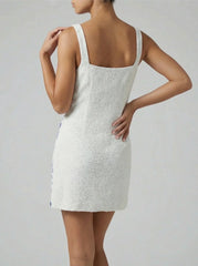 Arizona Beaded Mini Dress White in Stock