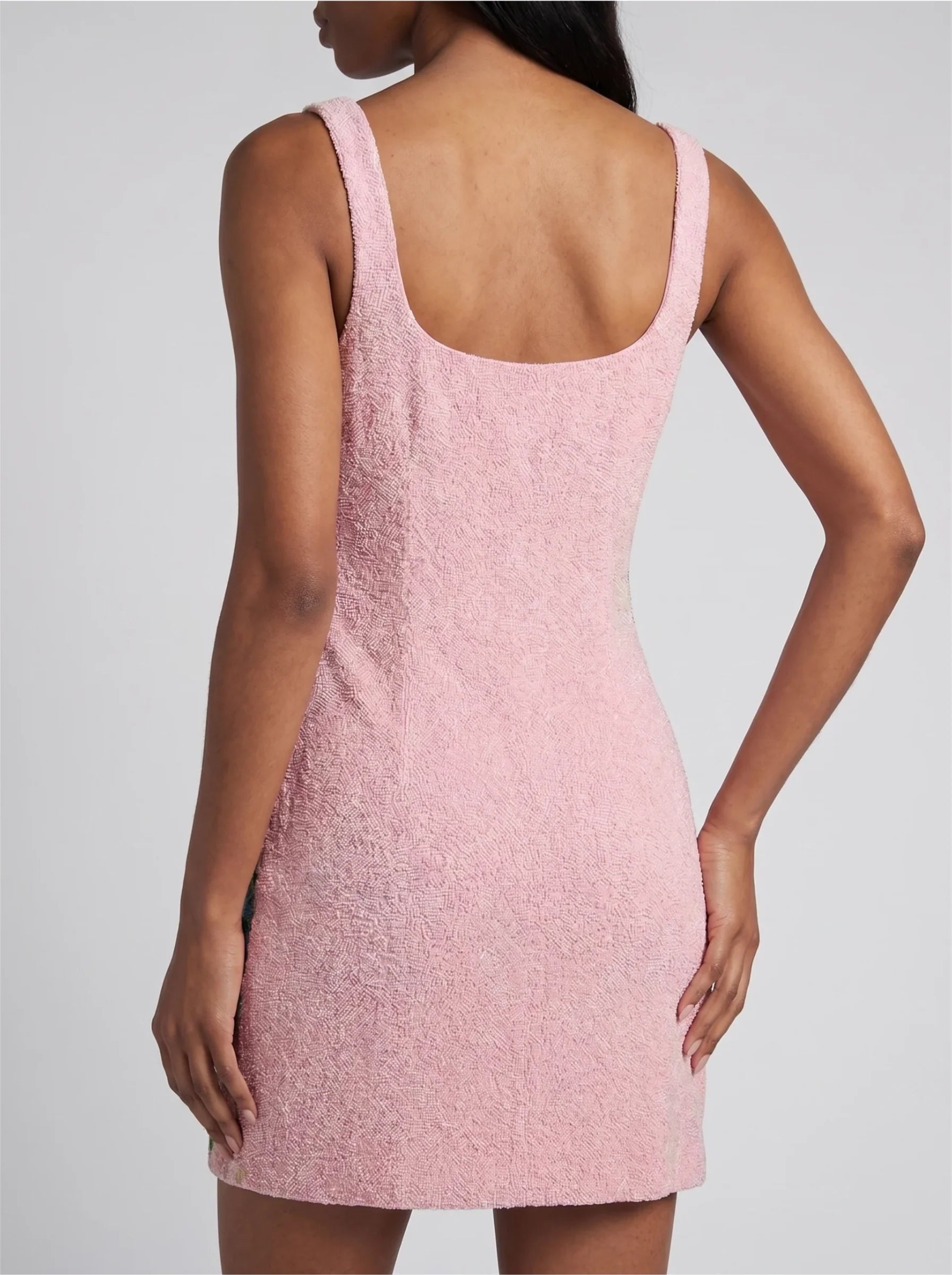 Paradise Safari Beaded Mini Dress – Blue