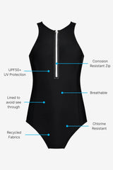 Yemaya One Piece Swimsuit Full Coverage ― Black