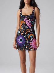 Celestial Star Mini White Dress