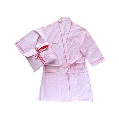 Pink Stripe Kimono Robe
