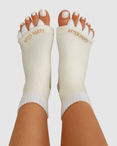 The After Party Foot Relief Socks - Coconut Creme