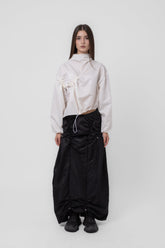 Isha Parachute Black Midi Skirt