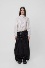 Isha Parachute Black Midi Skirt