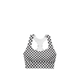 Black and White Checkered Sports Bra - Signature Edition