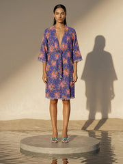 Kimono Blue Face Flower