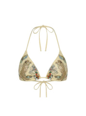 Aurelia Embroidered Luxury Yellow Bikini Top