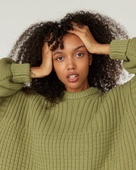 Delčia: Olive Cotton Sweater