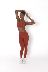 POWERFLOW MEDIUM SUPPORT SPORTS BRA BURNT ORANGE