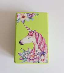 Children's Yoga Block Unicorn Green