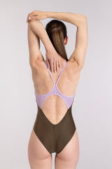 Liberty Racerback Swimsuit ― Coffee / Lilac