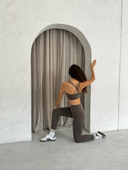 Taupe Leggings and Sports Bra