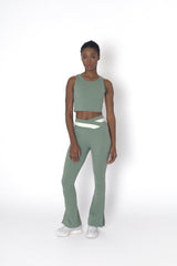 YOGAFLOW WRAP WAIST FLARE TROUSERS DUO SOFT SAGE