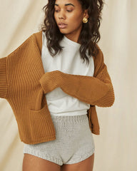 Kaitra: Orange Cotton Hot Pants