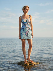 Sofia Hand Beaded Blue Party Dress