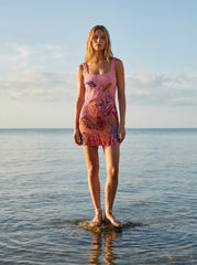 Oceanic Bloom Mini Dress