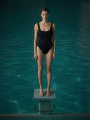 Calliope Crystal One Piece Swimsuit Black