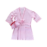 Pink Stripe Kimono Robe