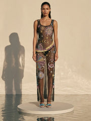 Starlit Cosmos Sheer Maxi Dress