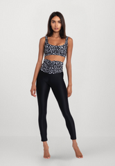 High-Waist Sculpt Leggings Black Leopard