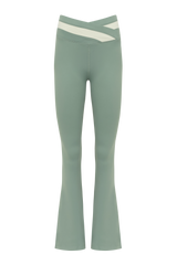 YOGAFLOW WRAP WAIST FLARE TROUSERS DUO SOFT SAGE