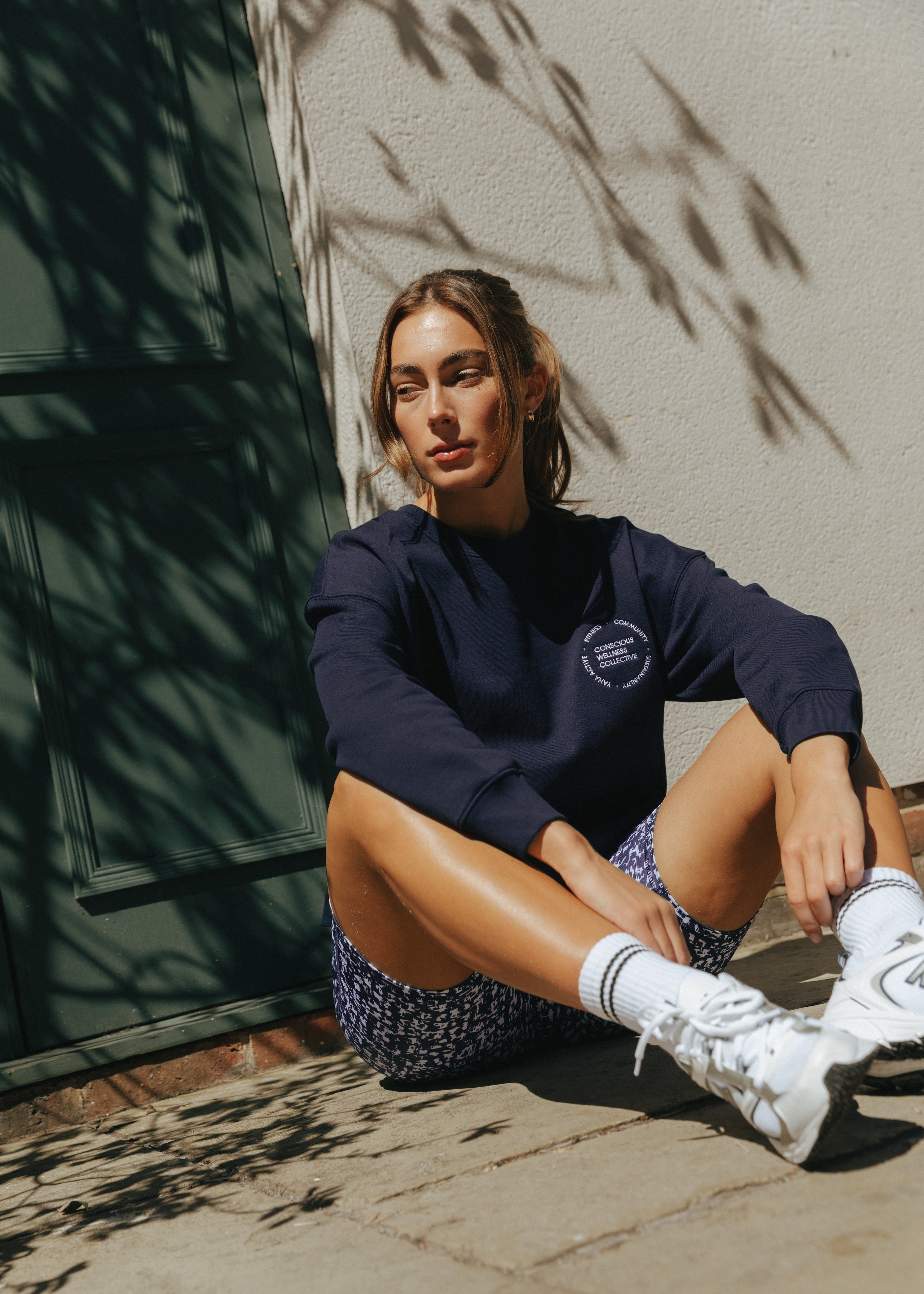 Palmaire Navy & White Printed Shorts