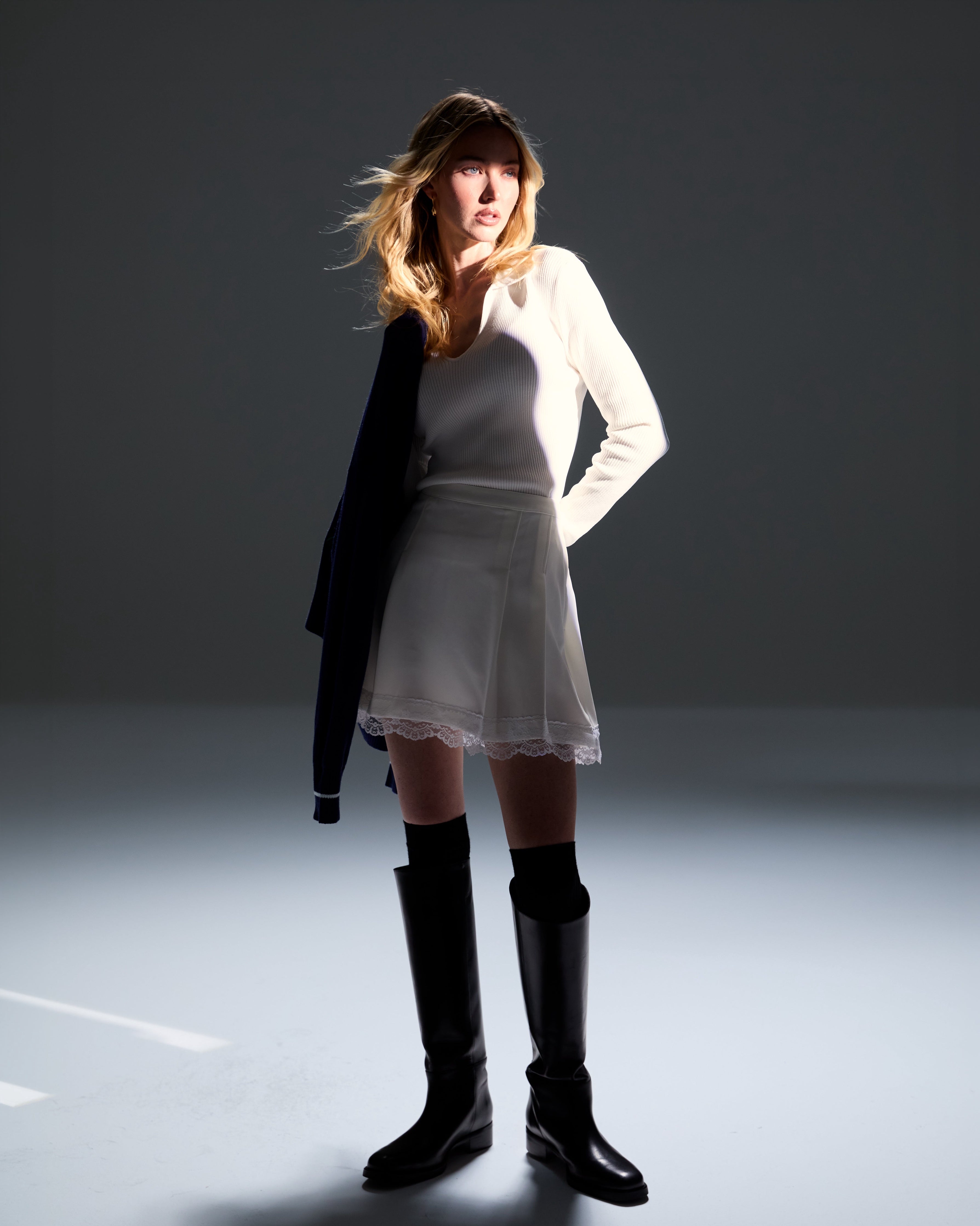 Samantha Long Sleeve Knit Polo