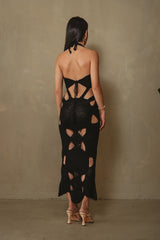 Isla Crochet Dress in Black