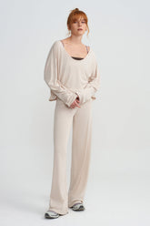 STUDIO LONGSLEEVE TOP - LATTE