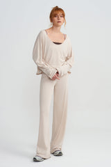 STUDIO LONGSLEEVE TOP - LATTE