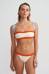BAGUETTE BIKINI TOP - PEARLED WHITE