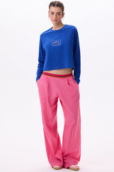 SLOW SUNDAY CROPPED T-SHIRT - KLEIN BLUE